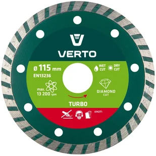 Verto Tarcza do cięcia GRAPHITE 57H625 125 x 1.5 x 22.2 mm diamentowa turbo - Tarcze do pił - miniaturka - grafika 3