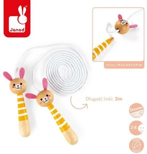 Janod Skakanka z drewnianymi rączkami Zajączek, - Zabawki kreatywne - miniaturka - grafika 2