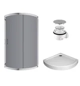 Kabiny prysznicowe - Omnires Health JK2209 GR L + ST.79901.01 + 3.0132/O - miniaturka - grafika 1