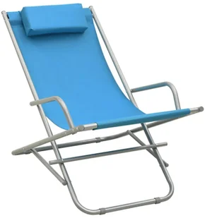 vidaXL Bujane krzesła, 2 szt., stal, niebieskie 310340 - Leżaki ogrodowe - miniaturka - grafika 3