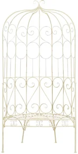 vidaXL Ławka ogrodowa 95 cm żelazo antyczna biel 45432 - Sofy ogrodowe - miniaturka - grafika 3