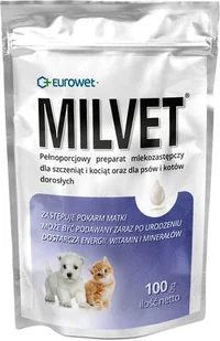 Eurowet Milvet Preparat mlekozastępczy dla szczeniąt i kociąt 100g Eurowet |DLA ZAMÓWIEŃ + 99zł GRATIS! - Mleko dla kociąt i szczeniąt - miniaturka - grafika 4