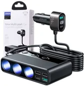 Ładowarki samochodowe - Joyroom Ładowarka samochodowa rozdzielacz Joyroom JR-CL06 Car Charger PD 154W QC 3.0 Black 11675X1 - miniaturka - grafika 1