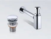 Korki do umywalek - Massi Korek Klik Klak Duży +Syfon kwadratowy do umywalki z przelewem MSA-kk-02+MSA-PM-01 - miniaturka - grafika 1