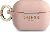 Akcesoria do słuchawek - Guess Guess GUAPSGGEP AirPods Pro cover różowy/pink Silicone Glitter GUE1113PNK - miniaturka - grafika 1