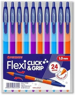 Penmate Długopis Flexi Click&amp;Grip mix niebieski (24szt) - Długopisy - miniaturka - grafika 2