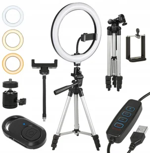 Maclean Lampa pierścieniowa  Lampa pierścieniowa 10 LED 12W statyw 1,1m Maclean MCE610 samowyzwalacz bluetooth zmiana barwy światła zmiana jasności MCE610 - Lampy studyjne - miniaturka - grafika 8