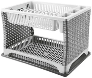 Smart Kitchen Suszarka do naczyń srebrna 2 poziomowa - Suszarki do naczyń - miniaturka - grafika 3