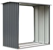 Akcesoria kominkowe - vidaXL Wiata na drewno, stal galwanizowana, 172 x 91 x 154 cm, szara vidaXL - miniaturka - grafika 1