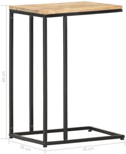vidaXL Stolik boczny 35x45x65 cm lite drewno mango 286400 - Szafki nocne - miniaturka - grafika 8
