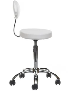 Barbiero Taboret Kosmetyczny z Oparciem BH-7289 Biały BSBH-7289/134 - Krzesła i taborety kosmetyczne - miniaturka - grafika 5