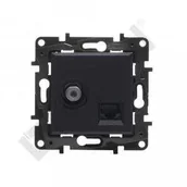 Gniazdka elektryczne - Legrand Gniazdo teleinformatyczne Niloe Step 863577 TV + RJ45 kat 6 UTP podwójne czarne - miniaturka - grafika 1