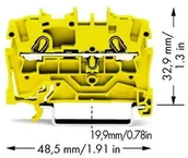 Kostki, złączki, wtyczki - WAGO Terminal przepustowy WAGO 5.20 mm Sprężynowe żółty 2002-1206 100 szt 2002-1206 - miniaturka - grafika 1