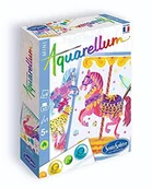 Karuzele dla niemowląt - Sentosphere Sentosphere 06005 - Aquarellum Mini: Karuzela dla konia Zestaw 2 obrazków do malowania 12 x 16 cm, 3 flakony z tuszem, paleta, pipeta i pędzel SEN6005 - miniaturka - grafika 1