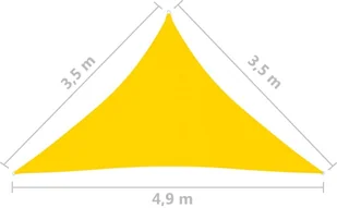 vidaXL Trójkątny żagiel ogrodowy, tkanina Oxford, 3,5x3,5x4,9 m, żółty vidaXL - Parasole ogrodowe - miniaturka - grafika 7