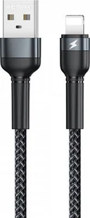 Remax kabel USB - Lightning 2,4 A 1 m do ładowania przesyłania danych czarny (RC-124i black) - Czarny Lightning (męski) USB Typ A (męski) RC-124i black - Kable USB - miniaturka - grafika 2