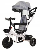 Rowerki trójkołowe - Rowerek Trójkołowy Spacerówka Obrotowy Szary 6w1 - miniaturka - grafika 1