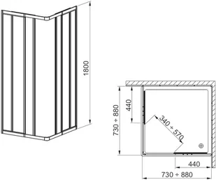 KFA VARIABEL 90x90x180 CHROM MAT PLEKSA - Kabiny prysznicowe - miniaturka - grafika 2