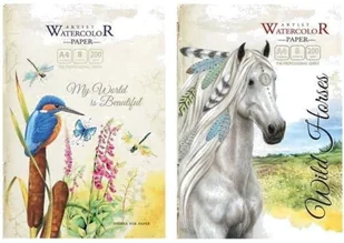Papier artystyczny A4 8 arkuszy 200g/m2 + teczka - Szkolne artykuły papiernicze - miniaturka - grafika 2