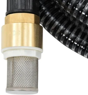 vidaXL Wąż ssący z mosiężnymi złączkami 5 m 25 mm czarny 151058 - Węże ogrodowe i zraszacze - miniaturka - grafika 4