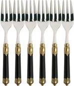 Inne sztućce - Casa Bugatti Widelczyki do ciasta Rinascimento Gold Black 6szt RIDN-N2417 - miniaturka - grafika 1