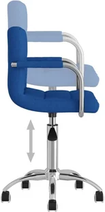 vidaXL Lumarko Obrotowe krzesło stołowe, niebieskie, tapicerowane tkaniną 3087973 - Krzesła - miniaturka - grafika 6