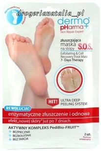 DERMO PHARMA złuszczająca maska na stopy SOS x 2 szt - Pozostałe kosmetyki - miniaturka - grafika 2