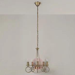 Elegancki 5-pkt. żyrandol Marnia w kol. post. mos. - Lampy sufitowe - miniaturka - grafika 4
