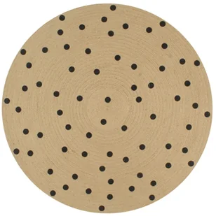 vidaXL Ręcznie wykonany dywanik, juta, w kropki, 150 cm - Dywany - miniaturka - grafika 2