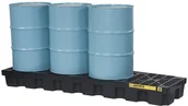 Pojemniki przemysłowe - Justrite Safety Group Paleta Wychwytowa Justrite Pod 4 Beczki - 284L 4 Beczki Czarny 151 L. - 400 L. Z Kratownicą 246,5 Cm X 63,5 Cm X 23,0 Cm Nie - miniaturka - grafika 1