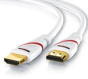 Kable - CSL-Computer CSL- 2m - Ultra HD 4k kabel HDMI 2.0b - High Speed with Ethernet - Kabel 3-krotnie ekranowany wtyczka i ekran kontaktowy - 4K Ultra HD 2160p 60Hz 18 Gbit s Full HD 1080p - 3D ARC CEC - biały B00T7V7COU - miniaturka - grafika 1
