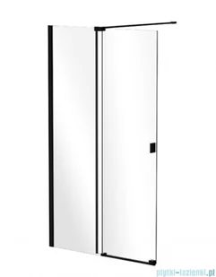 Besco Vayo Black kabina walk-in 110x200cm przejrzyste - Kabiny prysznicowe - miniaturka - grafika 3