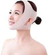 Maseczki do twarzy - Opaska Szarfa Liftingująca Twarz Podbródek Beż L - miniaturka - grafika 1