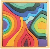 Układanki dla dzieci - Grimm's KSZTAŁTY drewniana układanka 23 el. Grimm's GR 10217 - miniaturka - grafika 1