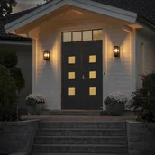 Lampy ogrodowe - Konstsmide Kinkiet zewnętrzny Carpi, czarny, szerokość 12,5cm - miniaturka - grafika 1