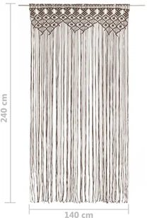 vidaXL Zasłona z makramy, kolor taupe, 140 x 240 cm, bawełna - Zasłony - miniaturka - grafika 25