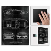 Plakaty - Pix4home Plakat metalowy Lamborghini Miura Projekt Graphite L POS-L-03046 - miniaturka - grafika 1