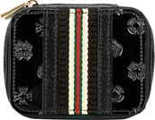 Etui na dokumenty i karty - Wittchen Kosmetyczka z lakierowanej skóry tłoczonej w monogram z tasiemką 34-2-034-11 - miniaturka - grafika 1