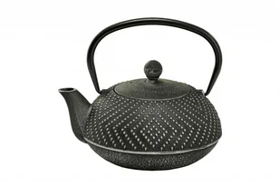 Kwiat Lotosu Dzbanek Żeliwny z Zaparzaczem czarno-srebrny z podgrzewaczem zestaw żeliwny do herbaty 10982 - Dzbanki i imbryki - miniaturka - grafika 2