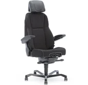 Podnóżki, podpórki, podkładki - AJ Fotel biurowy Ramsey 24-H czarna tkanina regulowane podłokietniki skórza 122851 - miniaturka - grafika 1