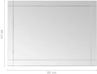 vidaXL Lustro ścienne, 60 x 40 cm, szkło - Lustra - miniaturka - grafika 6