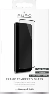 PURO Frame Tempered Glass - Szkło ochronne hartowane na ekran Huawei P40 (czarna ramka) b2btrade-16850-0 - Szkła hartowane na telefon - miniaturka - grafika 2