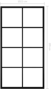 VidaXL Lumarko Drzwi przesuwne, aluminium i szkło ESG, 102,5x205 cm, czarne 288066 VidaXL - Drzwi wewnętrzne - miniaturka - grafika 8