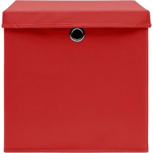 vidaXL vidaXL Pudełka z pokrywami, 4 szt., 28x28x28 cm, czerwone - Pudła i pojemniki do przechowywania - miniaturka - grafika 4