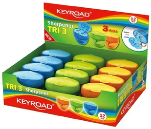 KEYROAD Temperówka KEYROAD Tri 3, plastikowa, potrójna, z pojemnikiem, display, mix kolorów KR971431 - Temperówki KEYROAD Temperówka KEYROAD Tri 3, plastikowa, potrójna, z pojemnikiem, display, mix kolorów KR971431 - Temperówki - miniaturka - grafika 2