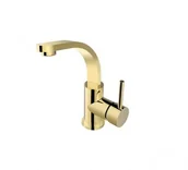 Baterie umywalkowe - BESCO Bateria umywalkowa Decco II złota - miniaturka - grafika 1