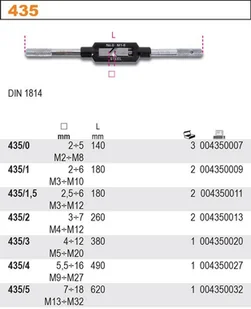 BETA POKRĘTŁO NASTAWNE DO GWINTOWNIKÓW M9-M27 435/4 - Gwintowniki - miniaturka - grafika 2