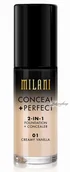 Podkłady do twarzy - MILANI MILANI - CONCEAL + PERFECT - 2-IN-1 FOUNDATION+CONCEALER - Podkład kryjący do twarzy - 01A - CREAMY NUDE MILPIPCNU - miniaturka - grafika 1