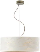 Lampy sufitowe - LYSNE Nowoczesny regulowany żyrandol z tkaninowym abażurem HAJFA MARMUR fi 60 cm kolor biały 14529/291 kolor biały - miniaturka - grafika 1