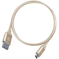 Kable USB - Silverstone SST-CPU05G-500 obustronny kabel USB Type-C do USB Type-A pokryty nylonem wytrzymały 0.5m złoty 52033 - miniaturka - grafika 1